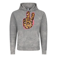 Cloud Rock Gold Glitter Pink Leopard Peace Sign Vintage Hoodie - Jasminsmagicworld
