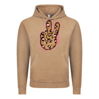 Vintage Coffee Gold Glitter Pink Leopard Peace Sign Vintage Hoodie - Jasminsmagicworld