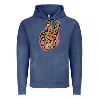 Vintage Denim Gold Glitter Pink Leopard Peace Sign Vintage Hoodie - Jasminsmagicworld