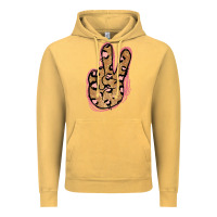 Vintage Mustard Gold Glitter Pink Leopard Peace Sign Vintage Hoodie - Jasminsmagicworld