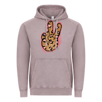 Vintage Zinc Gold Glitter Pink Leopard Peace Sign Vintage Hoodie - Jasminsmagicworld