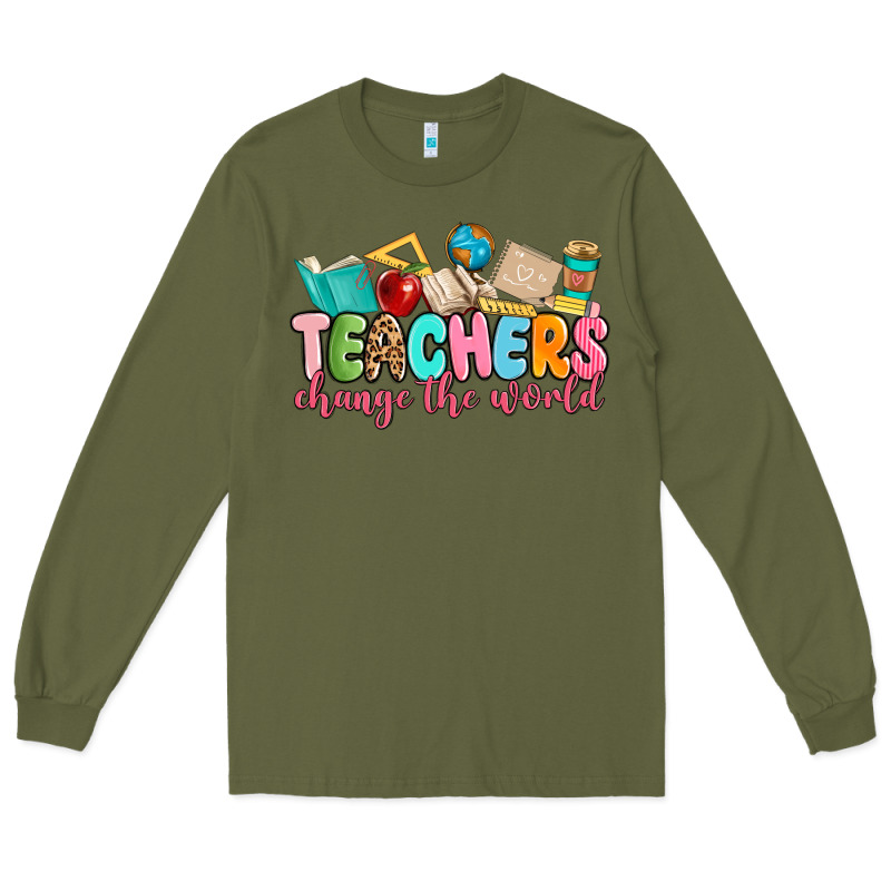 Teacher Change The World Long Sleeve Tee by MaliasSmallBusiness | Teevron