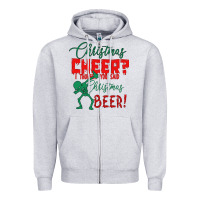 Heather Grey Christmas Cheer I Thought You Said Christmas Beer Zipper Hoodie - Bettercallsaul
