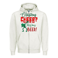Oatmeal Heather Christmas Cheer I Thought You Said Christmas Beer Zipper Hoodie - Bettercallsaul