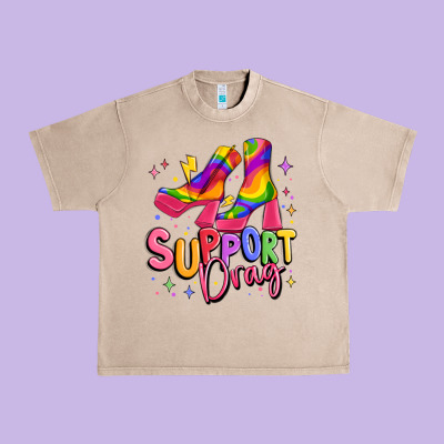 Support Drag Pride Urban Heavy Tee Designed By Maliassmallbusiness