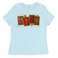 Baby Blue mini christmas Ladies Tee - FaDigitalArtStudio