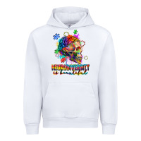 White Neurodiversity Is Beautiful Urban Hoodie - FaDigitalArtStudio
