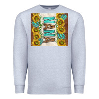 Heather Grey nana sunflowers and turquoise gemstones Premium Sweatshirt - TumblerDesignByShophia