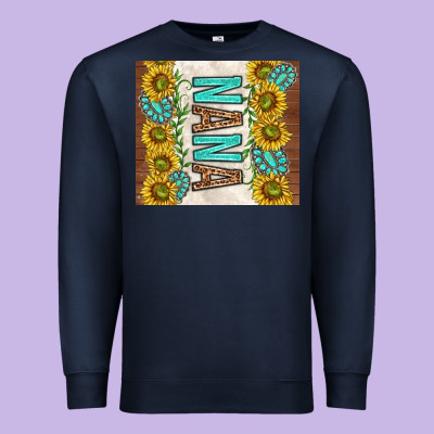 Nana Sunflowers And Turquoise Gemstones Premium Sweatshirt Designed By Tumblerdesignbyshophia