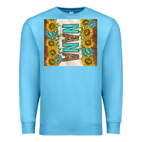 Ocean Blue nana sunflowers and turquoise gemstones Premium Sweatshirt - TumblerDesignByShophia