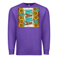 Purple nana sunflowers and turquoise gemstones Premium Sweatshirt - TumblerDesignByShophia