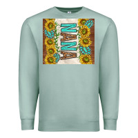 Seafoam nana sunflowers and turquoise gemstones Premium Sweatshirt - TumblerDesignByShophia