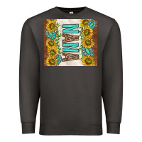 Smoke nana sunflowers and turquoise gemstones Premium Sweatshirt - TumblerDesignByShophia