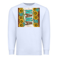 White nana sunflowers and turquoise gemstones Premium Sweatshirt - TumblerDesignByShophia