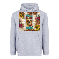 Heather Grey badass mama with flowers Heavyweight Hoodie - TumblerDesignByShophia