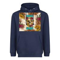 Navy badass mama with flowers Heavyweight Hoodie - TumblerDesignByShophia