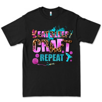 Black eat sleep craft repeat Premium Tee - AdoDesignShop