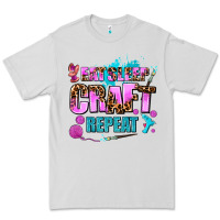 Dove Grey eat sleep craft repeat Premium Tee - AdoDesignShop