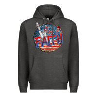 Charcoal Heather faith usa Premium Hoodie - CowGirlArtShop