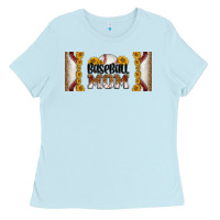 Baby Blue leopard baseball mom 16oz libbey glass Ladies Tee - HRA Design Shop