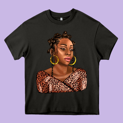 Afro Woman Heavy Core Tee Designed By Adodesignshop