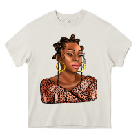 Cream afro woman Heavy Core Tee - AdoDesignShop