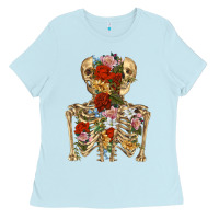 Baby Blue flower skeleton Ladies Tee - RanaPortraitStore