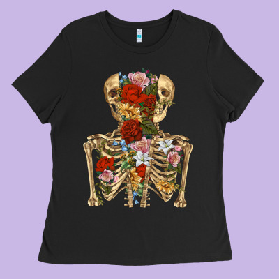 Flower Skeleton Ladies Tee Designed By Ranaportraitstore