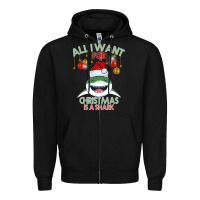 All I Want For Christmas Is A Shark Zipper Hoodie | Teevron