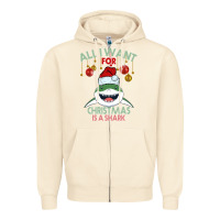 Sandshell All I Want For Christmas Is A Shark Zipper Hoodie - Bettercallsaul