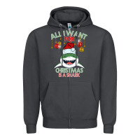 Smoke All I Want For Christmas Is A Shark Zipper Hoodie - Bettercallsaul