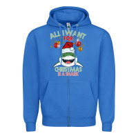 True Royal All I Want For Christmas Is A Shark Zipper Hoodie - Bettercallsaul