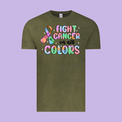 Fight Cancer In All Colors Vintage Tee Designed By Maliassmallbusiness