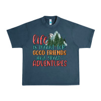 Midnight Navy life is meant for good friends and great adventure Urban Heavy Tee - MaliasSmallBusiness