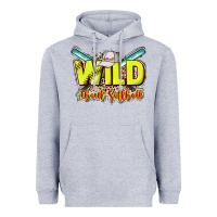 Heather Grey Wild about Softball Heavyweight Hoodie - HowdyJamesFarm