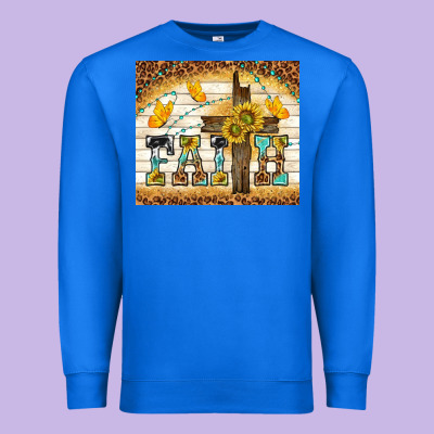 Faith With Cross Premium Sweatshirt Designed By Tumblerdesignbyshophia