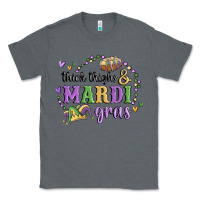 Charcoal Heather thick thighs mardi gras Classic Tee - MaliasSmallBusiness