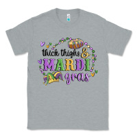 Heather Grey thick thighs mardi gras Classic Tee - MaliasSmallBusiness