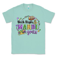 Seafoam thick thighs mardi gras Classic Tee - MaliasSmallBusiness