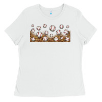 White leopard baseball 16oz libbey glass Ladies Tee - HRA Design Shop