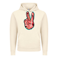 Vintage Artic Pink Floral Glitter Peace Sign Vintage Hoodie - Jasminsmagicworld