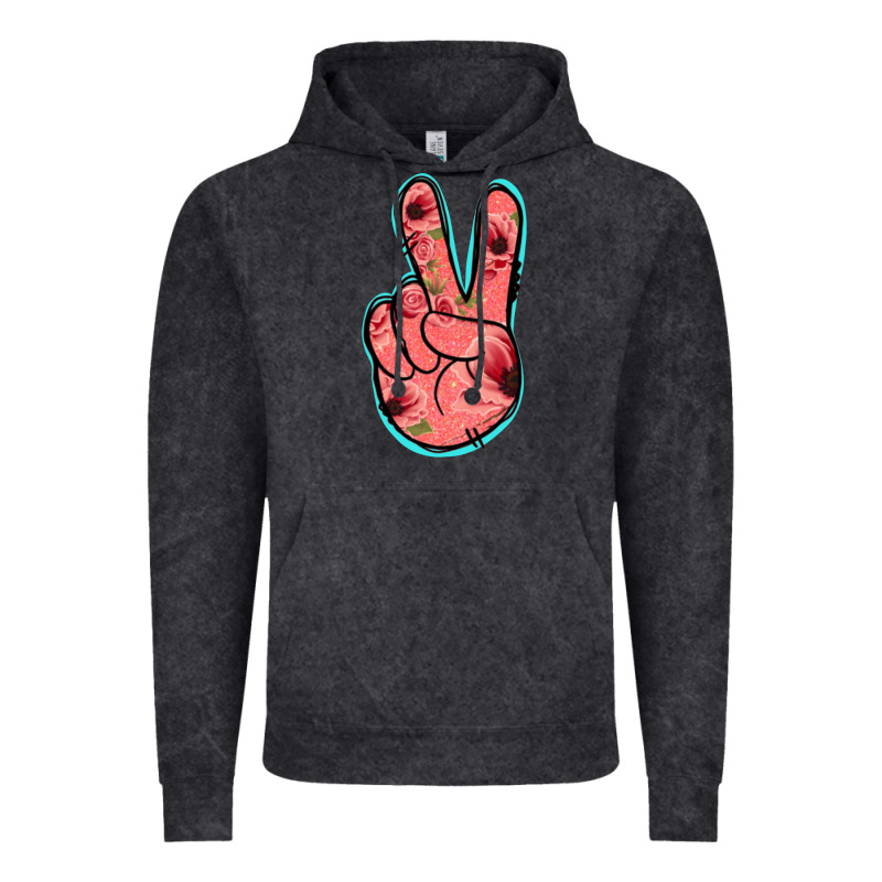 Pink Floral Glitter Peace Sign Vintage Hoodie by Jasminsmagicworld | Teevron