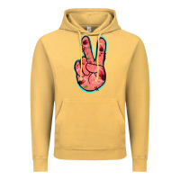 Vintage Mustard Pink Floral Glitter Peace Sign Vintage Hoodie - Jasminsmagicworld