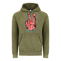 Vintage Olive Pink Floral Glitter Peace Sign Vintage Hoodie - Jasminsmagicworld