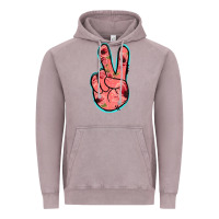 Vintage Zinc Pink Floral Glitter Peace Sign Vintage Hoodie - Jasminsmagicworld