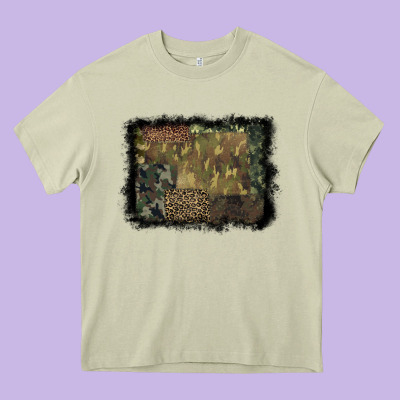 Camouflage Leopard Background Heavy Core Tee Designed By Barkaloodesign
