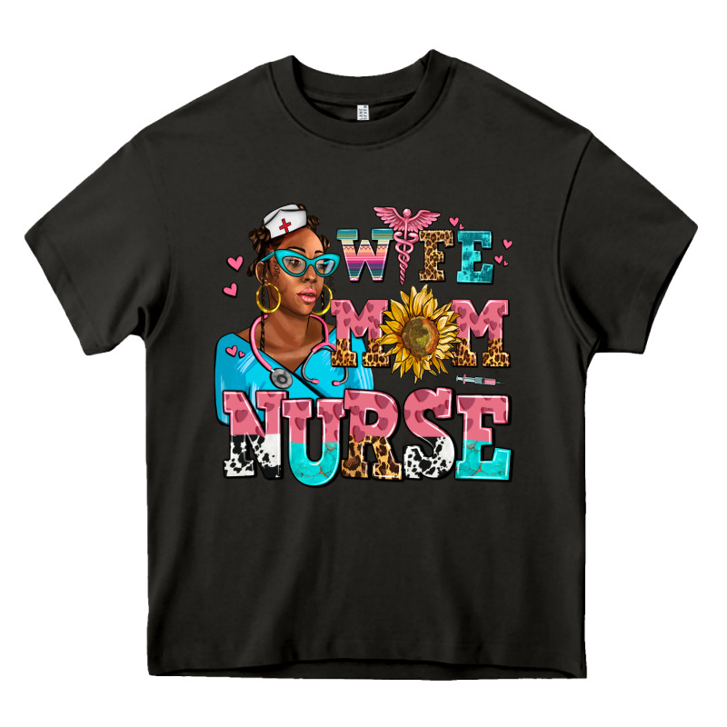 Afro Wife Mom Nurse Heavy Core Tee by AdoDesignShop | Teevron