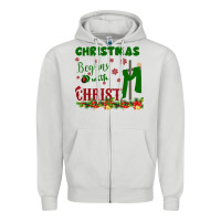 Dove Grey Christmas Begins With Christ Zipper Hoodie - Bettercallsaul