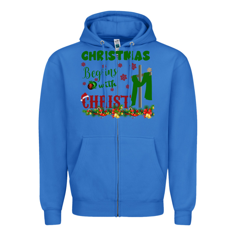 Christmas Begins With Christ Zipper Hoodie by Bettercallsaul | Teevron