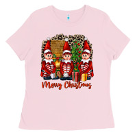 Bubblegum Pink Merry christmas elfs Ladies Tee - FaDigitalArtStudio